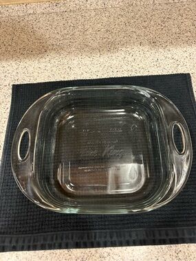 Vintage Anchor Hocking Fire King 8x8 Cassarole Dish 2 Qt. Clear Glass